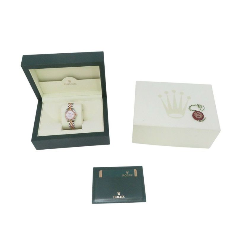 ロレックス デイトジャスト SS/K18PG 179171G ROLEX 腕時計 レディース メテオライト文字盤 10Pダイヤ