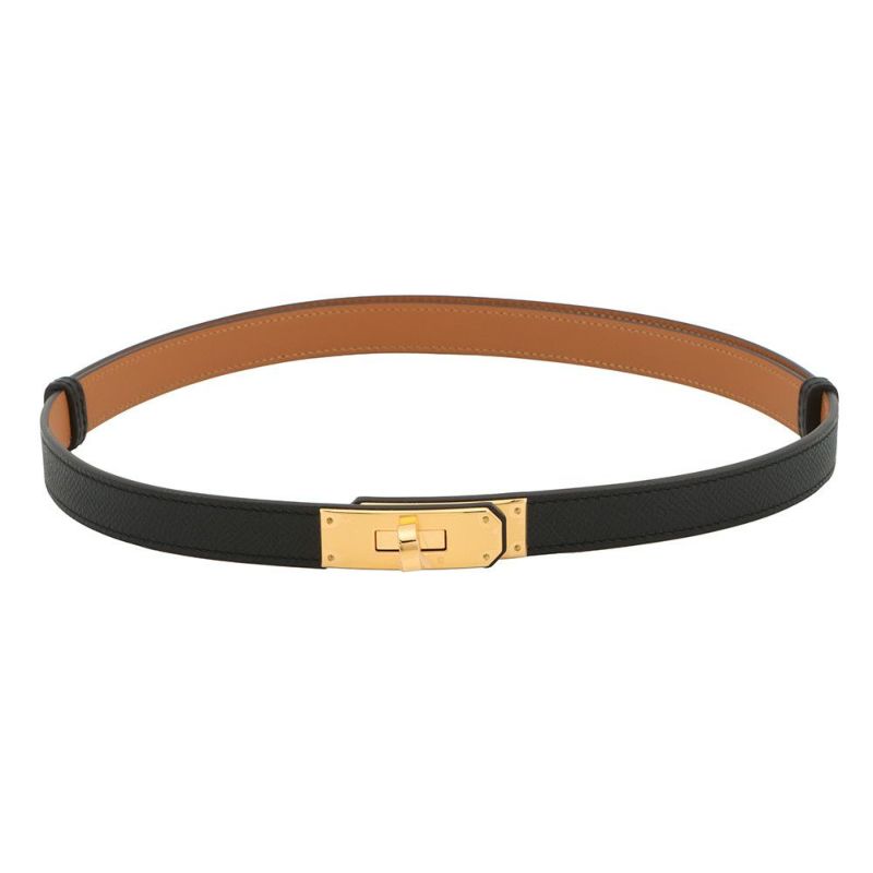 エルメス ケリーベルト ブラック/ゴールド金具 エプソン K刻印 HERMES 黒
