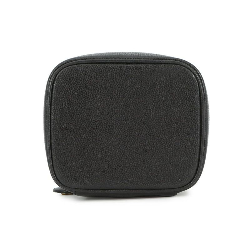 シャネル バニティバッグ ココマーク 縦型 キャビアスキン A01998 CHANEL 化粧ポーチ コスメポーチ 黒