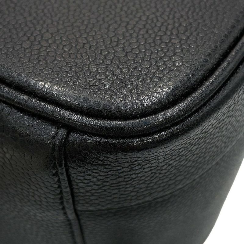 シャネル バニティバッグ ココマーク 縦型 キャビアスキン A01998 CHANEL 化粧ポーチ コスメポーチ 黒