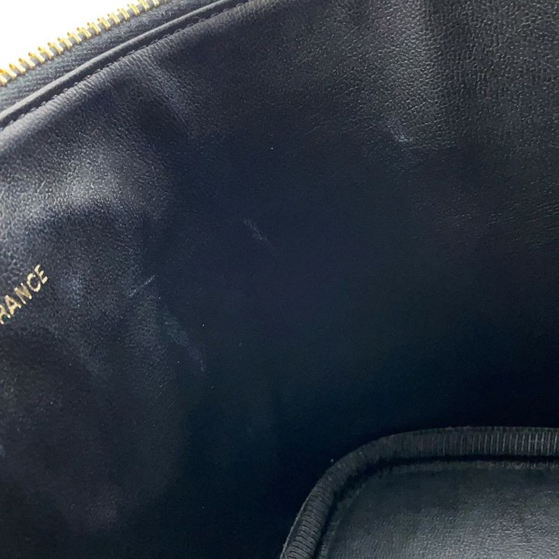 シャネル バニティバッグ ココマーク 縦型 キャビアスキン A01998 CHANEL 化粧ポーチ コスメポーチ 黒