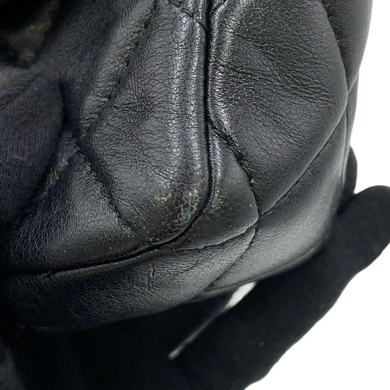 シャネル チェーンショルダーバッグ ココマーク マトラッセ ラムスキン AS5259 CHANEL 黒