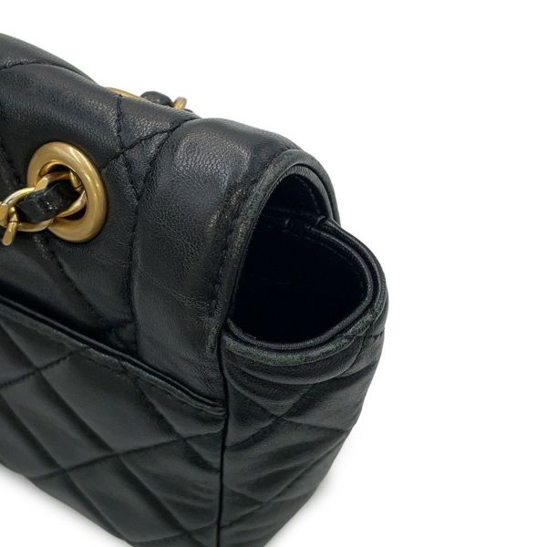シャネル チェーンショルダーバッグ ココマーク マトラッセ ラムスキン AS5259 CHANEL 黒