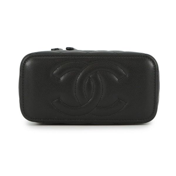 シャネル チェーンショルダーバッグ バニティケース ココマーク マトラッセ キャビアスキン AP1341 CHANEL 黒