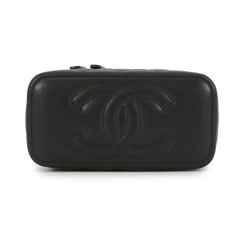 シャネル チェーンショルダーバッグ バニティケース ココマーク マトラッセ キャビアスキン AP1341 CHANEL 黒
