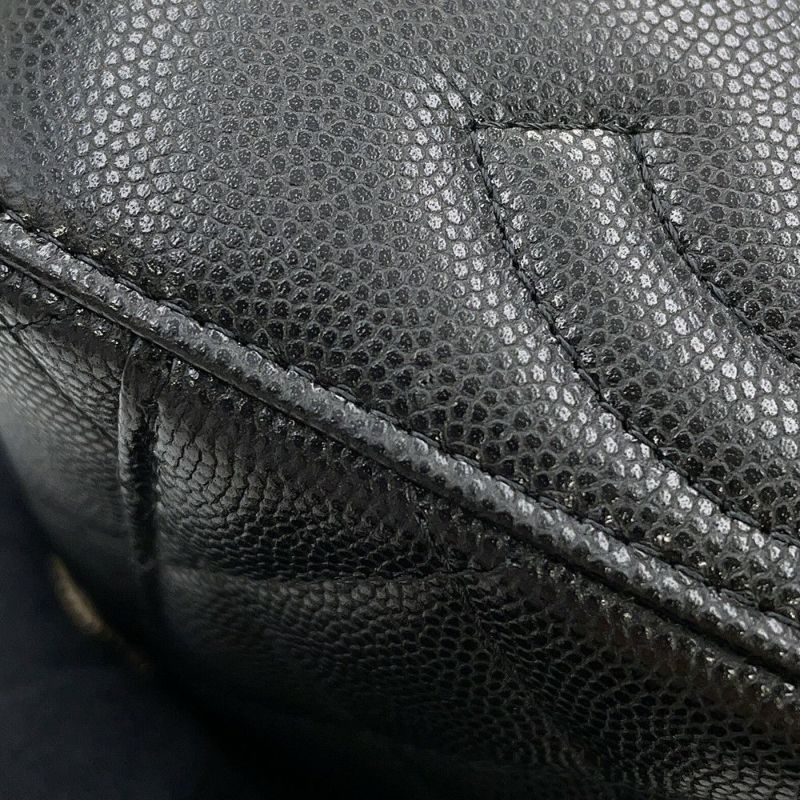 シャネル チェーンショルダーバッグ バニティケース ココマーク マトラッセ キャビアスキン AP1341 CHANEL 黒