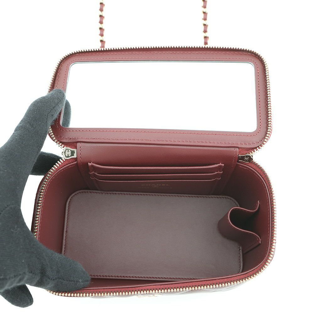 シャネル チェーンショルダーバッグ マトラッセ ココマーク ヴァニティケース ラムスキン AP2199 CHANEL