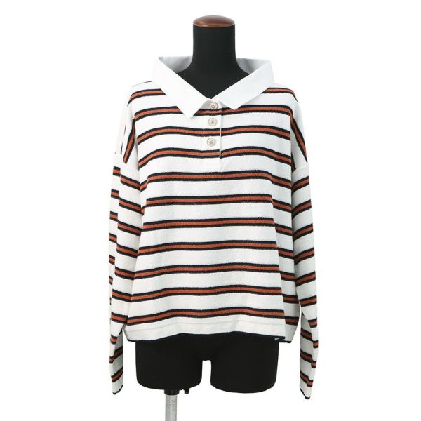 シャネル ポロシャツ プルオーバー ボーダー レディースサイズ40 P81087 CHANEL トップス 2025/26年 クルーズ コレクション