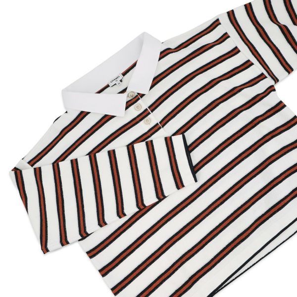 シャネル ポロシャツ プルオーバー ボーダー レディースサイズ40 P81087 CHANEL トップス 2025/26年 クルーズ コレクション