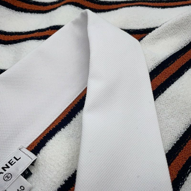 シャネル ポロシャツ プルオーバー ボーダー レディースサイズ40 P81087 CHANEL トップス 2025/26年 クルーズ コレクション