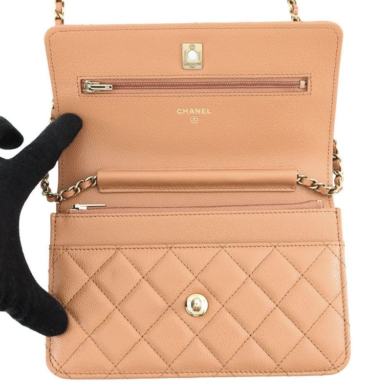 シャネル チェーンウォレット マトラッセ ココマーク キャビアスキン AP4241 CHANEL 財布