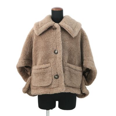 マックスマーラ アウター テディベア ケープ ポンチョ アルパカ