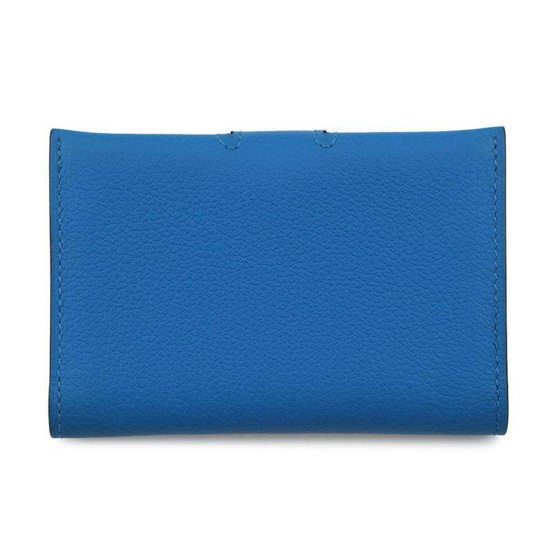 エルメス カードケース RMS ブルーロイヤル/ブラック/シルバー金具 エバーカラー W刻印 HERMES 名刺入れ