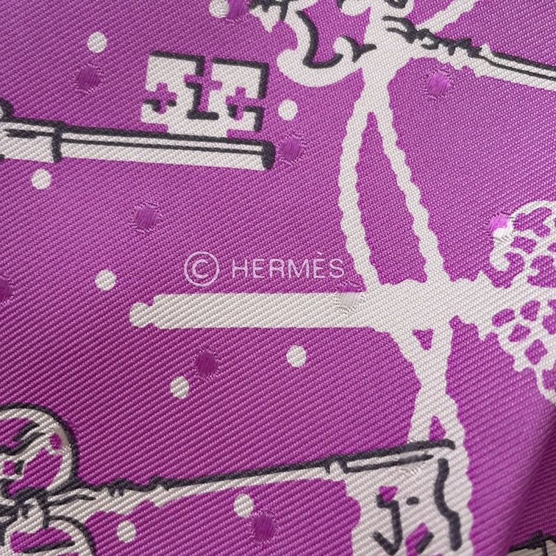 エルメス スカーフ カレ55レ・クレ Les Cles バンダナ HERMES シルクスカーフ ドット刺繍 2023春夏