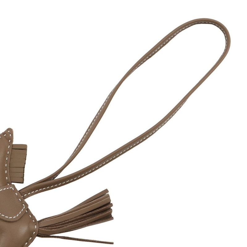 エルメス バッグチャーム ロデオPM ペガサス エトゥープ ラムスキン W刻印