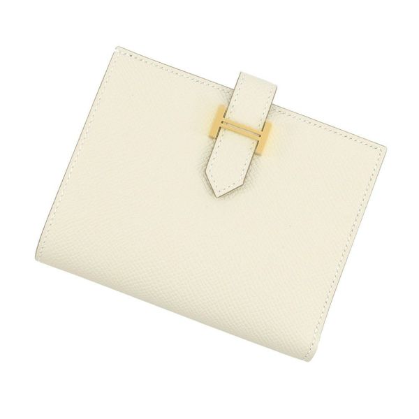 エルメス 二つ折り財布 ベアンコンパクト クレ/ゴールド金具 エプソン K刻印