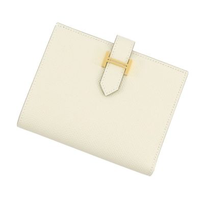 エルメス 二つ折り財布 ベアンコンパクト オレンジ/ゴールド金具