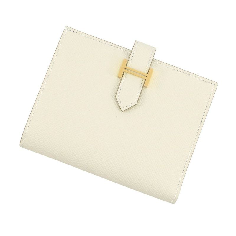 エルメス 二つ折り財布 ベアンコンパクト クレ/ゴールド金具 エプソン K刻印