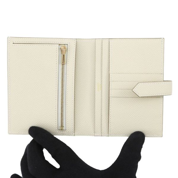 エルメス 二つ折り財布 ベアンコンパクト クレ/ゴールド金具 エプソン K刻印