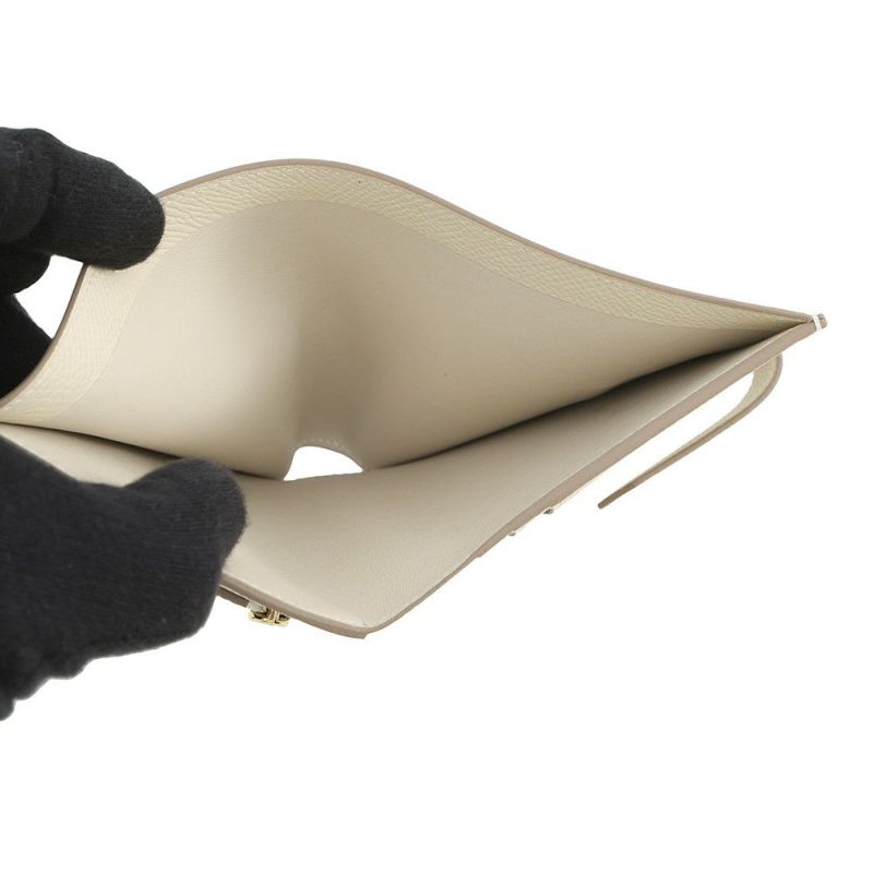 エルメス 二つ折り財布 ベアンコンパクト クレ/ゴールド金具 エプソン K刻印