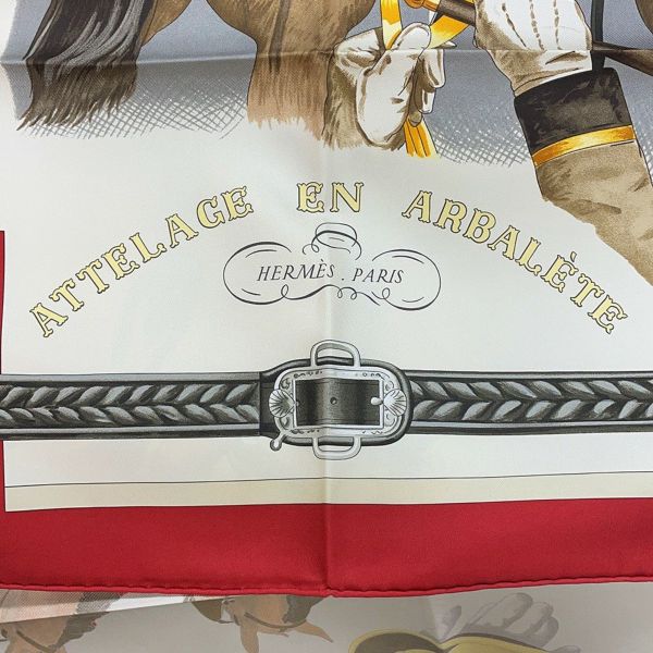 エルメス スカーフ カレ90 弓形連結 ATTELAGE EN ARBALETE HERMES シルク