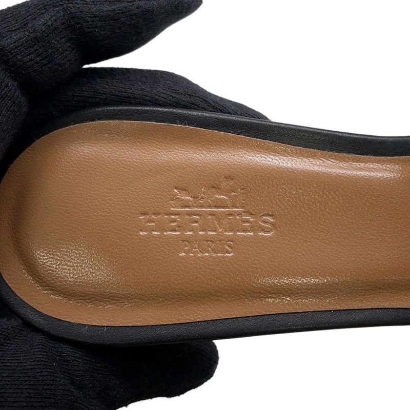 エルメス サンダル オアジス Oasis レディースサイズ36 1/2 HERMES 靴 黒