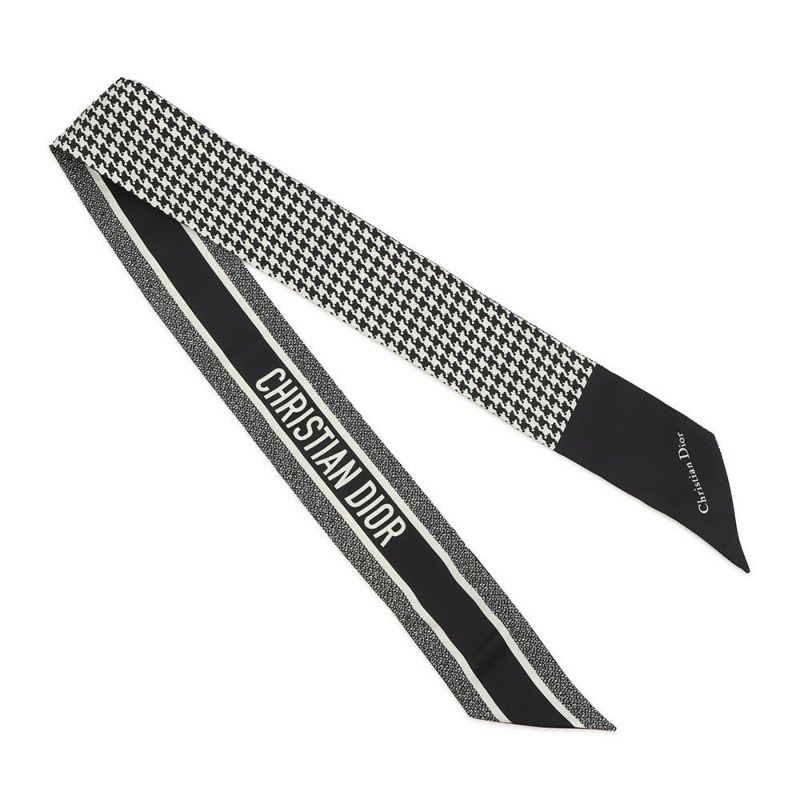 クリスチャン・ディオール スカーフ 30 モンテーニュ ミッツァ シルク 15MON106I601 Christian Dior 黒 白