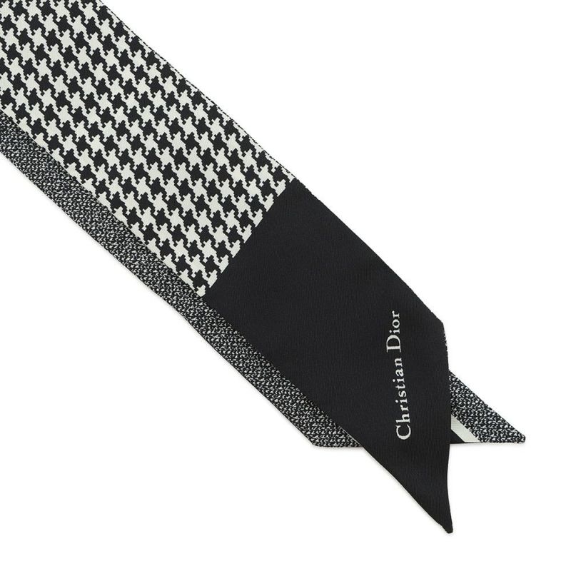 クリスチャン・ディオール スカーフ 30 モンテーニュ ミッツァ シルク 15MON106I601 Christian Dior 黒 白