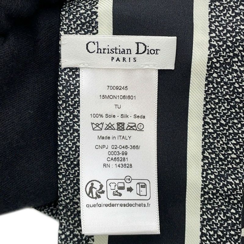 クリスチャン・ディオール スカーフ 30 モンテーニュ ミッツァ シルク 15MON106I601 Christian Dior 黒 白