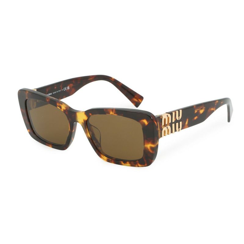 ミュウミュウ サングラス ロゴ べっ甲調 SMU07Y MIUMIU アイウェア
