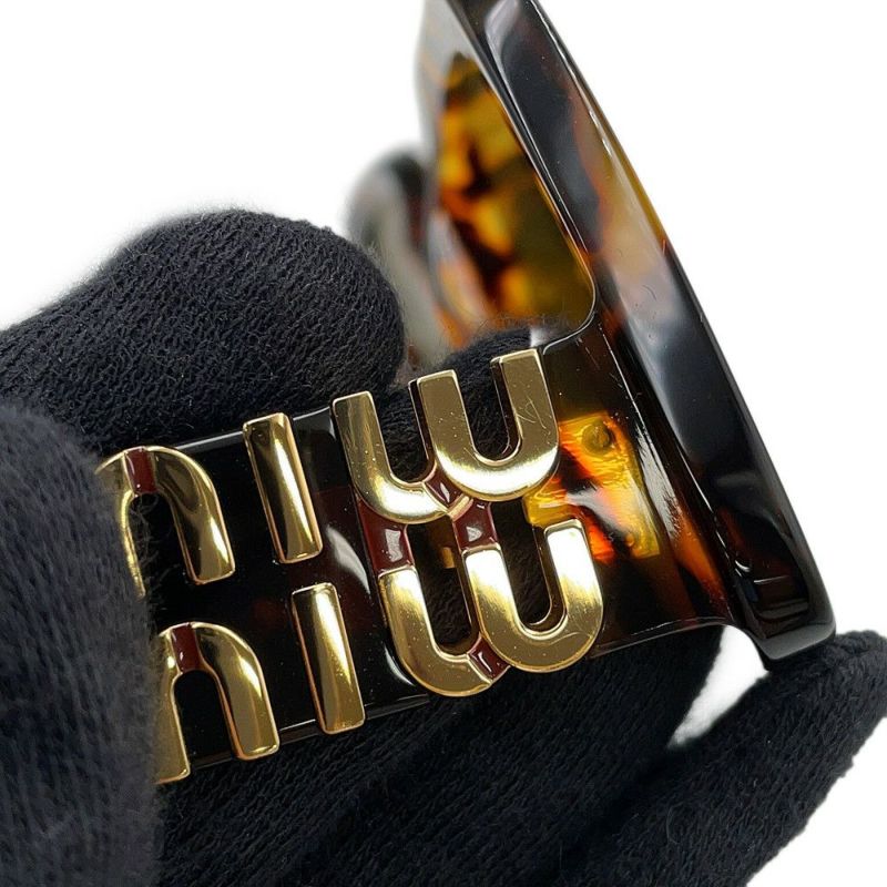 ミュウミュウ サングラス ロゴ べっ甲調 SMU07Y MIUMIU アイウェア