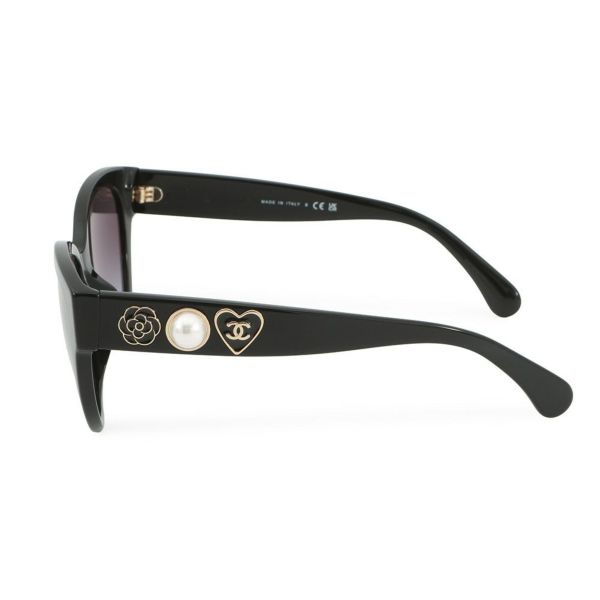 シャネル サングラス ココマーク カメリア フェイクパール 5618 140 5477-A CHANEL アイウェア 黒