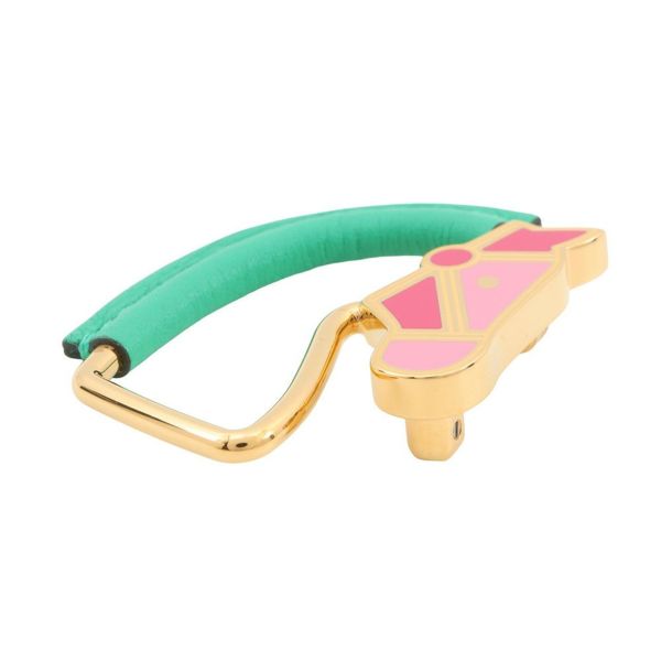 エルメス ブローチ シュヴァル・グランド・パラード ミント/ピンク/ゴールド金具 HERMES アクセサリー