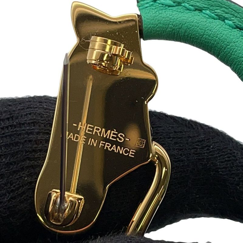 エルメス ブローチ シュヴァル・グランド・パラード ミント/ピンク/ゴールド金具 HERMES アクセサリー