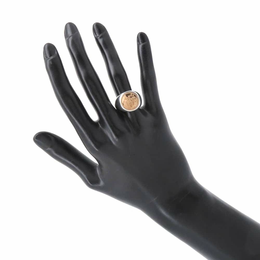 エルメス リング エクスリブリス シュヴァリエ リング SV925 シルバー K18PG ピンクゴールド リングサイズ53 HERMES 指輪