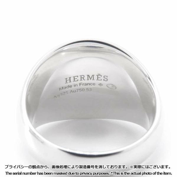 エルメス リング エクスリブリス シュヴァリエ リング SV925 シルバー K18PG ピンクゴールド リングサイズ53 HERMES 指輪