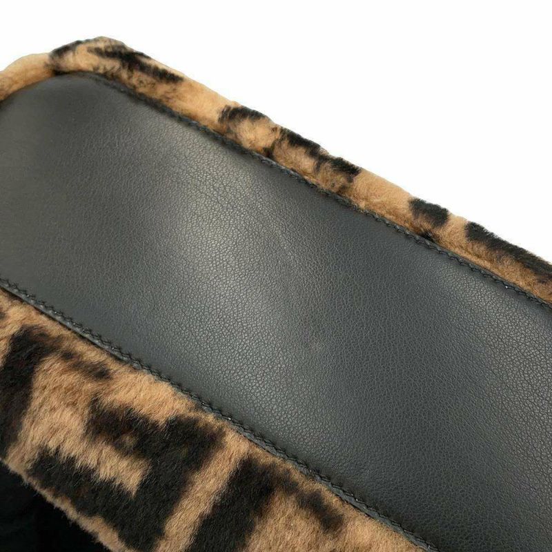 フェンディ ハンドバッグ ミニ ピーカブー アイコニック ズッカ ミンクファー/レザー 8BN244 FENDI 2wayショルダーバッグ 黒