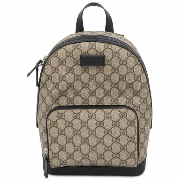 グッチ バックパック GGスプリーム PVC/レザー 427042 GUCCI リュックサック 黒