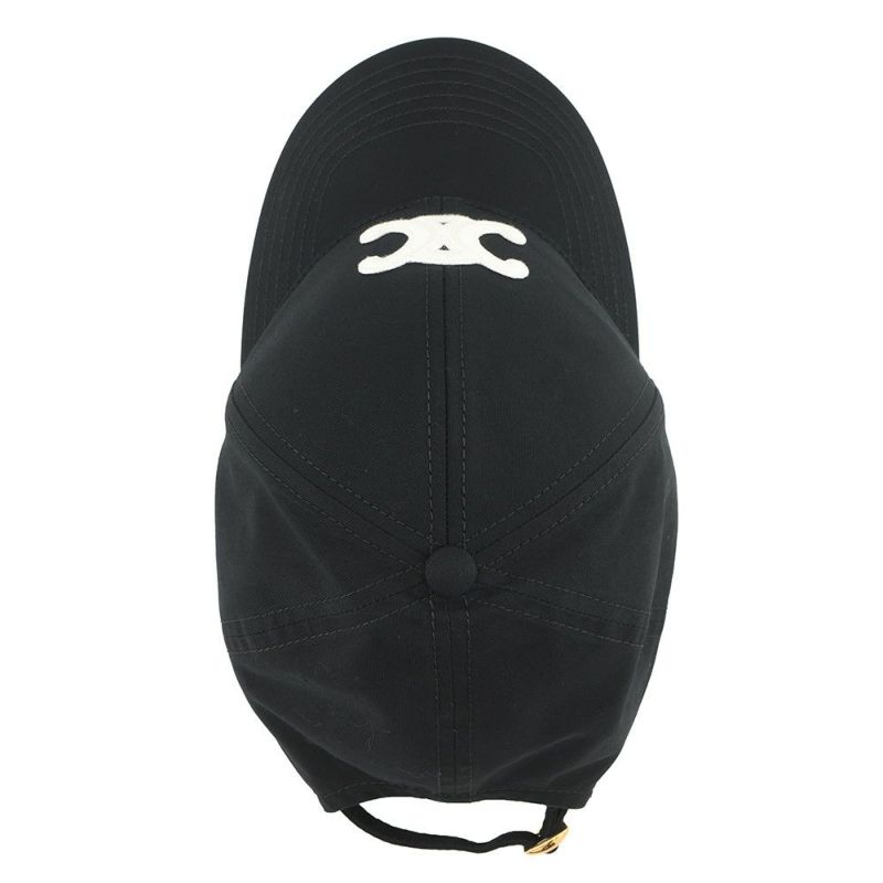 セリーヌ キャップ トリオンフ ベースボールキャップ コットン レディースサイズM 2AUT6969P CELINE 帽子 黒