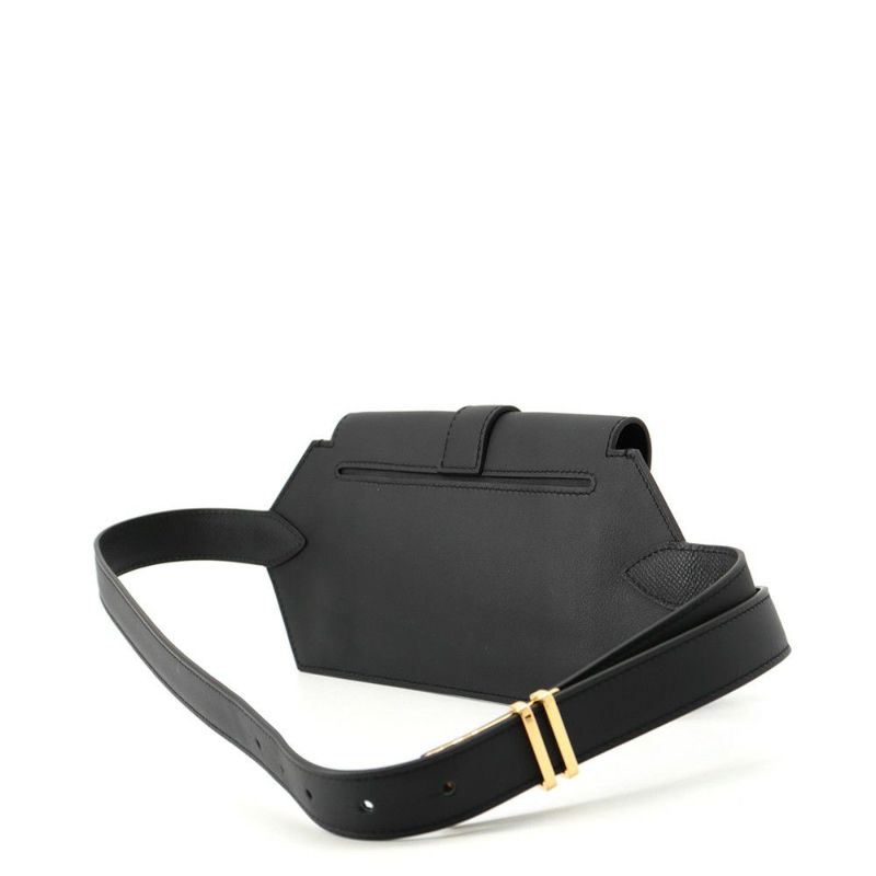 エルメス ウエストバッグ エラン ポケット24 ブラック/ゴールド金具 スイフト W刻印 黒