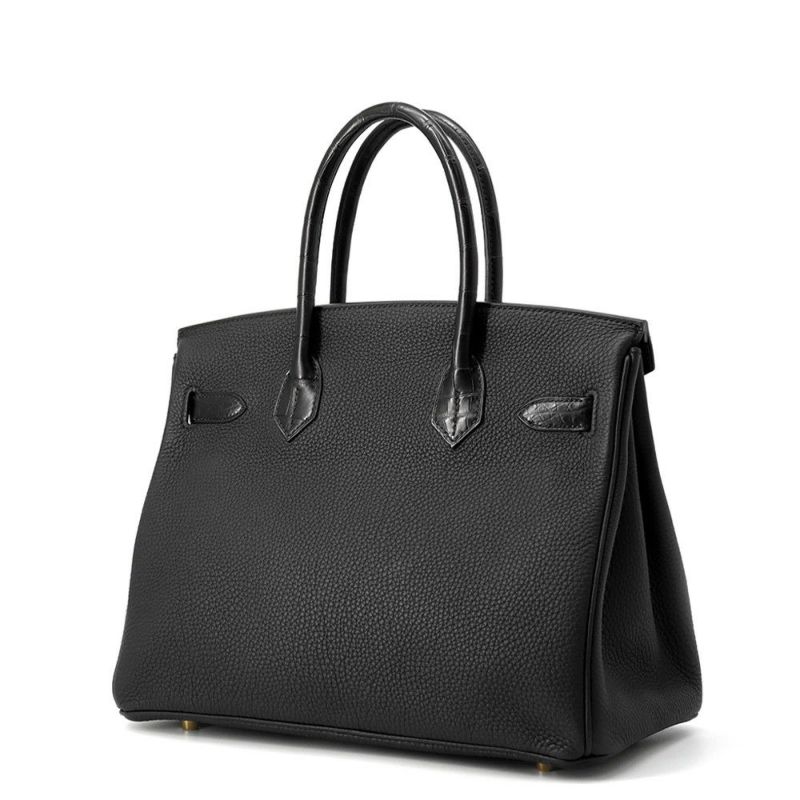 エルメス バーキン30 タッチ ブラック/ゴールド金具 トゴ/アリゲーターマット Y刻印 HERMES Birkin ハンドバッグ 黒