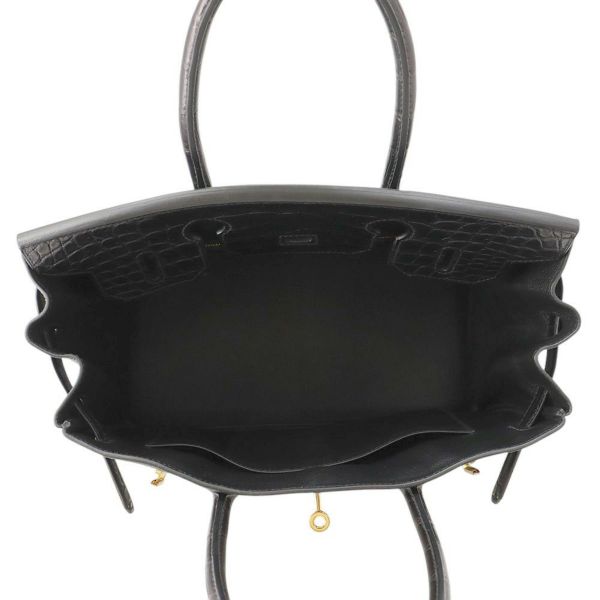 エルメス バーキン30 タッチ ブラック/ゴールド金具 トゴ/アリゲーターマット Y刻印 HERMES Birkin ハンドバッグ 黒