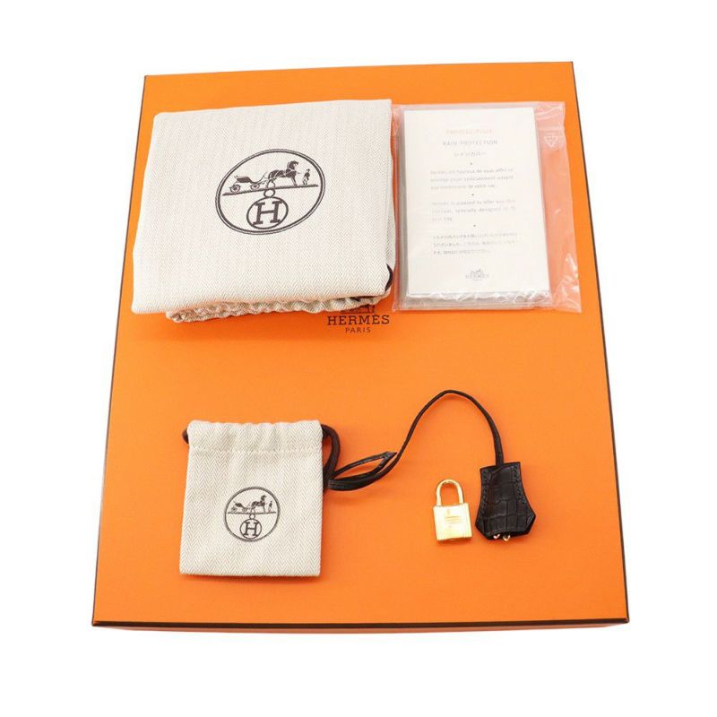 エルメス バーキン30 タッチ ブラック/ゴールド金具 トゴ/アリゲーターマット Y刻印 HERMES Birkin ハンドバッグ 黒