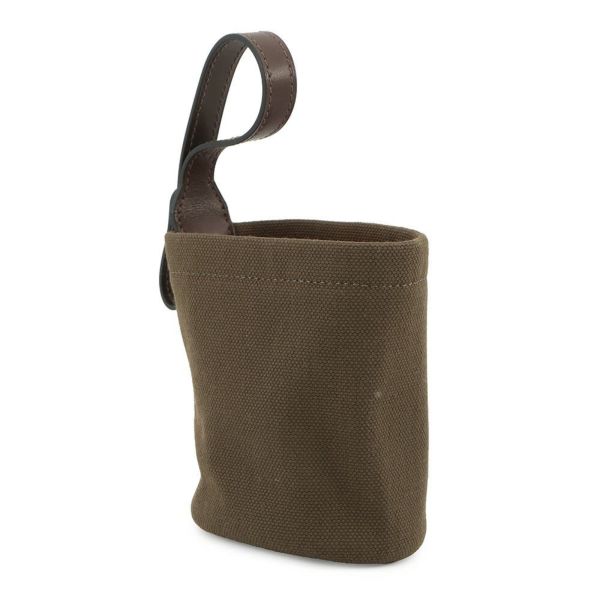 エルメス 犬用トリーツ ポーチ オン ザ ゴー カーキ/シルバー金具 キャンバス B刻印 HERMES 小物入れ