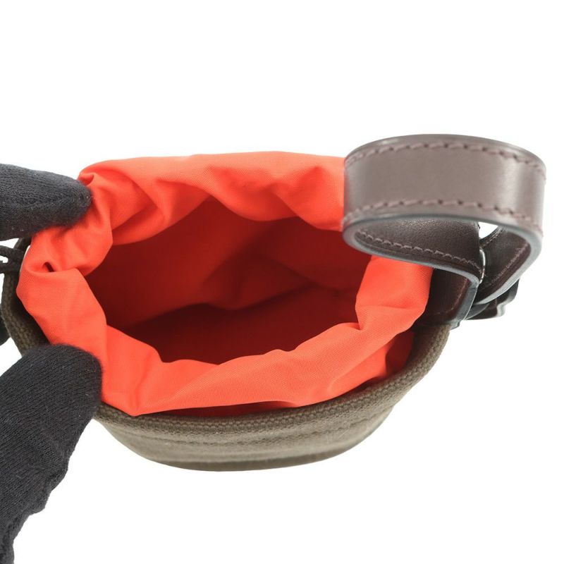 エルメス 犬用トリーツ ポーチ オン ザ ゴー カーキ/シルバー金具 キャンバス B刻印 HERMES 小物入れ