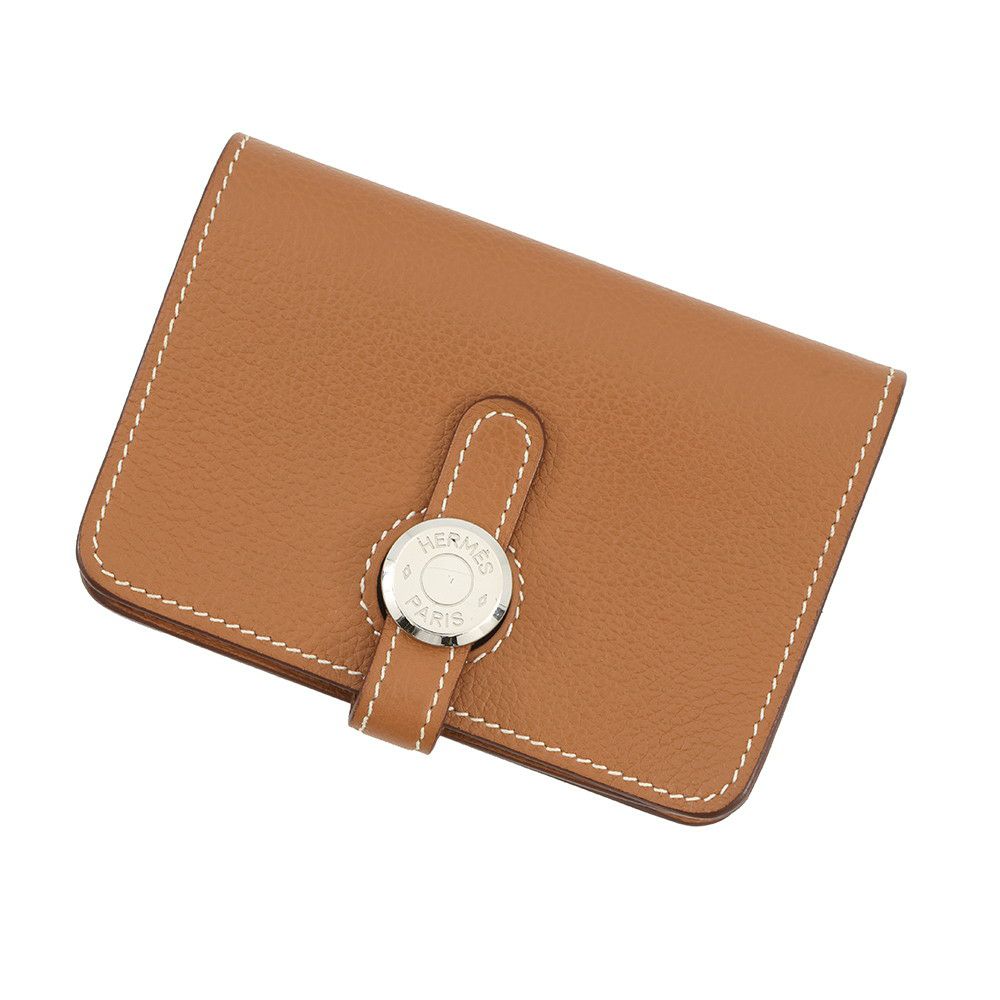 エルメス カードケース ドゴン ゴールド/シルバー金具  エバーカラー U刻印 HERMES 名刺入れ