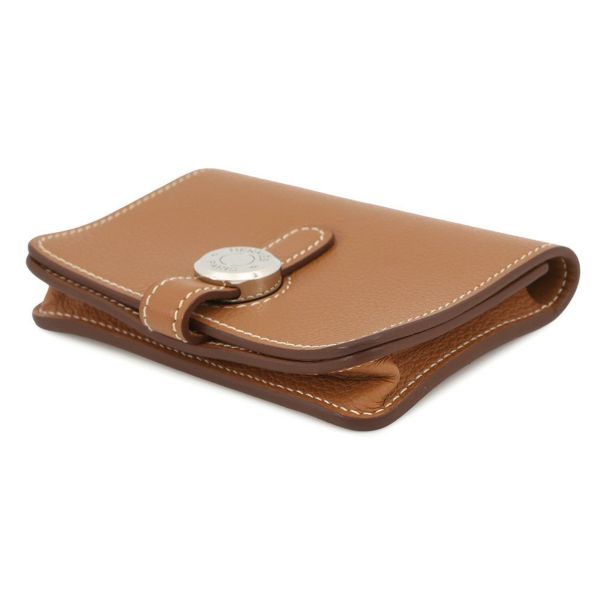 エルメス カードケース ドゴン ゴールド/シルバー金具  エバーカラー U刻印 HERMES 名刺入れ