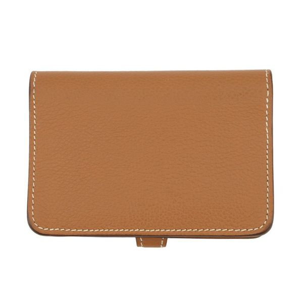 エルメス カードケース ドゴン ゴールド/シルバー金具  エバーカラー U刻印 HERMES 名刺入れ