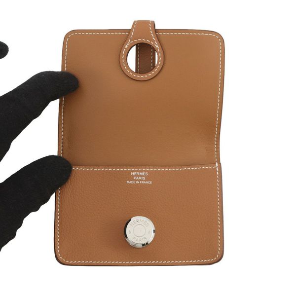 エルメス カードケース ドゴン ゴールド/シルバー金具  エバーカラー U刻印 HERMES 名刺入れ