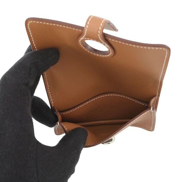 エルメス カードケース ドゴン ゴールド/シルバー金具  エバーカラー U刻印 HERMES 名刺入れ